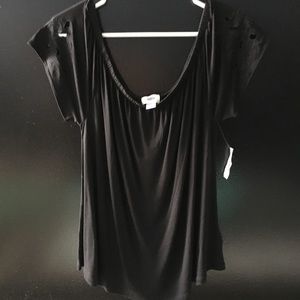 Black off the shoulder top